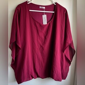 NWT In’Voland Rich Burgundy Blouse